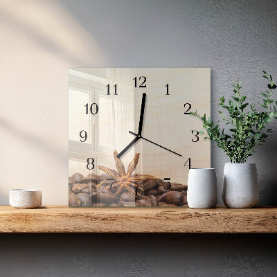 Wanduhr aus glas Kaffeebohnen