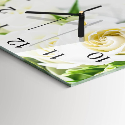 Wanduhr aus glas Rosen