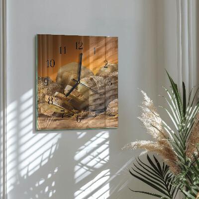 Wanduhr aus glas Brot