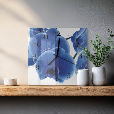 Wanduhr aus glas Orchidee