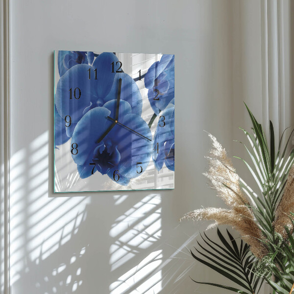Wanduhr aus glas Orchidee
