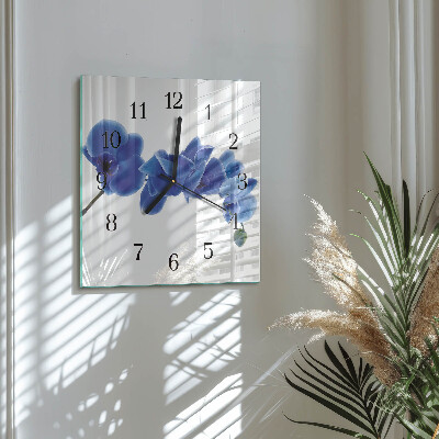 Wanduhr aus glas Orchidee