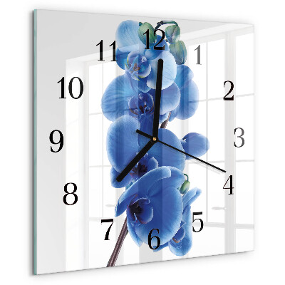 Wanduhr aus glas Orchidee