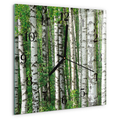 Wanduhr aus glas Birken