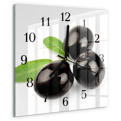 Wanduhr aus glas Oliven