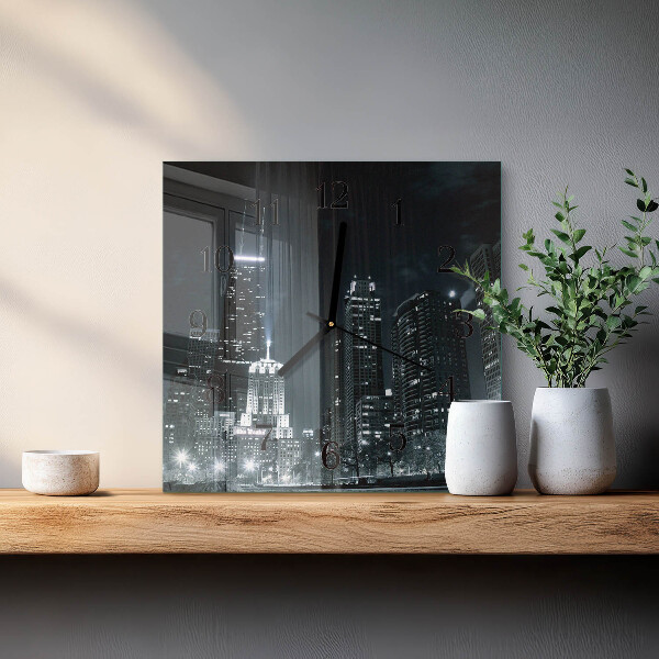 Wanduhr aus glas Stadt