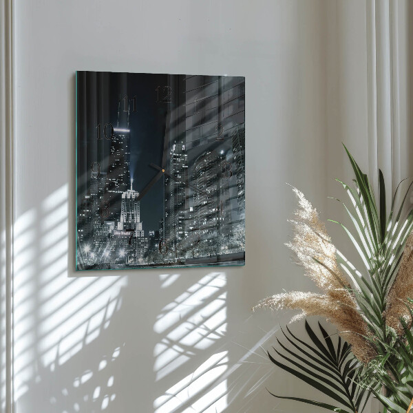 Wanduhr aus glas Stadt