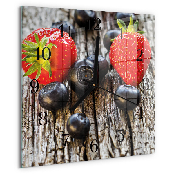 Wanduhr aus glas Blaubeeren