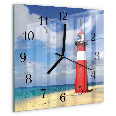 Wanduhr aus glas Leuchtturm