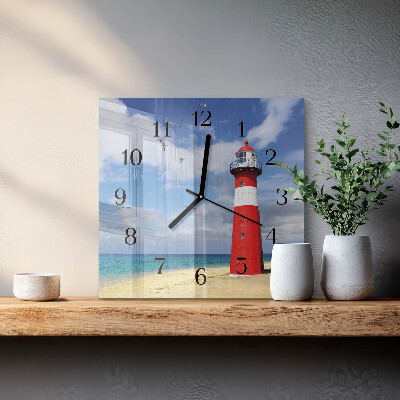Wanduhr aus glas Leuchtturm