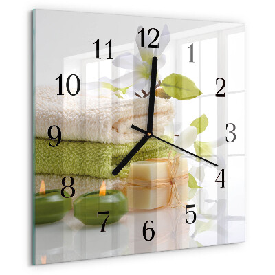 Wanduhr aus glas Spa-Seife