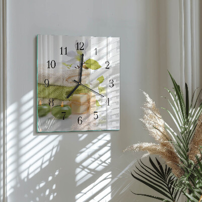 Wanduhr aus glas Spa-Seife