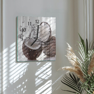 Wanduhr aus glas Kokosnüsse