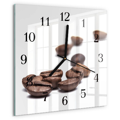 Wanduhr aus glas Kaffeebohnen