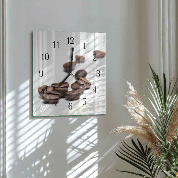 Wanduhr aus glas Kaffeebohnen