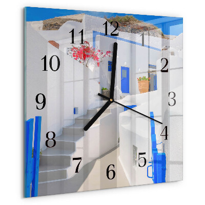 Wanduhr aus glas Santorini