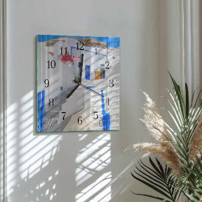 Wanduhr aus glas Santorini