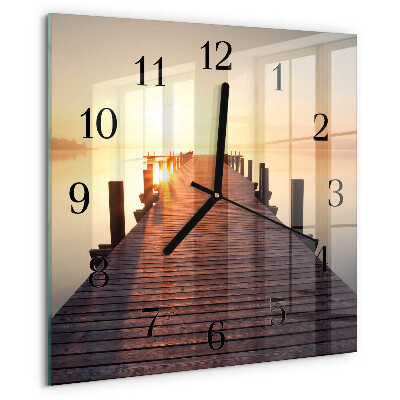 Wanduhr aus glas Brücke über den See