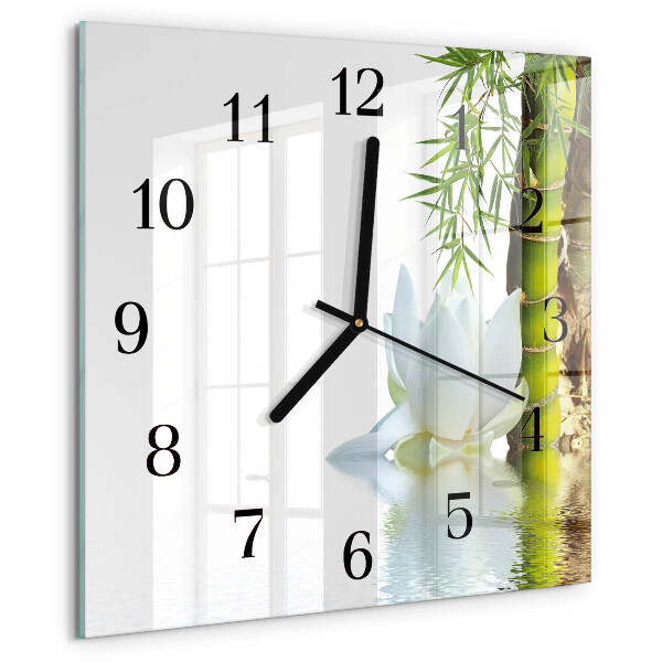 Wanduhr aus glas Bambus