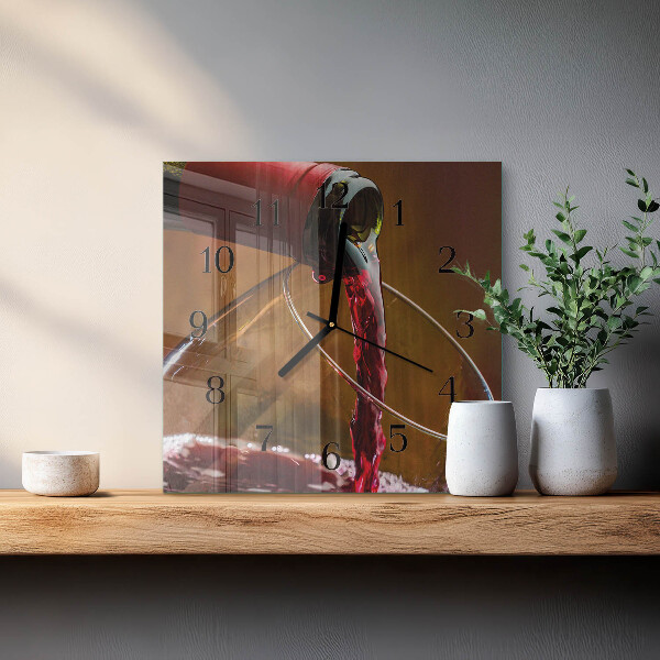 Wanduhr aus glas Wein