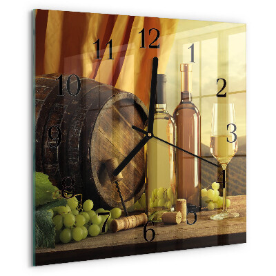 Wanduhr aus glas Weinfass