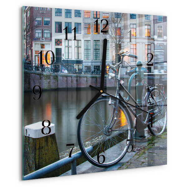 Wanduhr aus glas Fahrrad