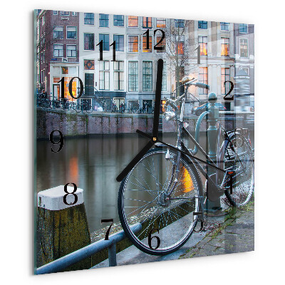 Wanduhr aus glas Fahrrad