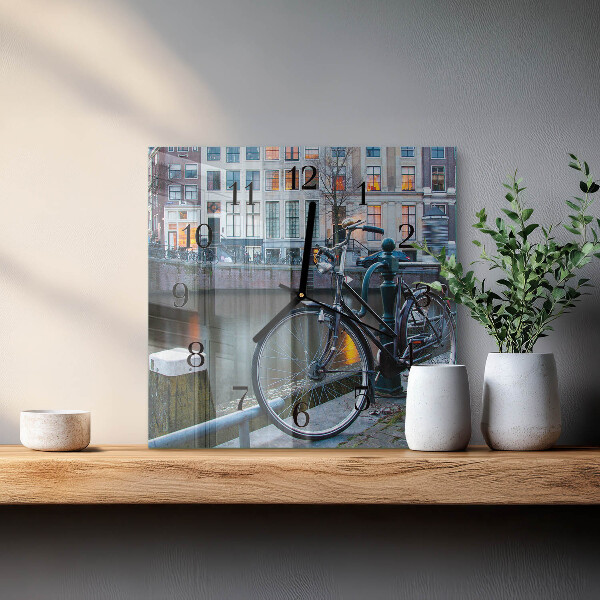Wanduhr aus glas Fahrrad