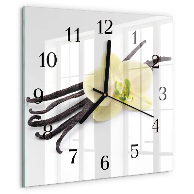 Wanduhr aus glas Vanille