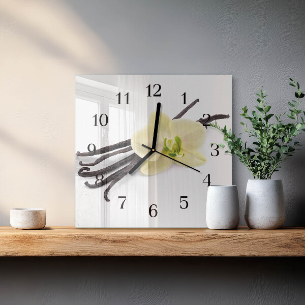 Wanduhr aus glas Vanille