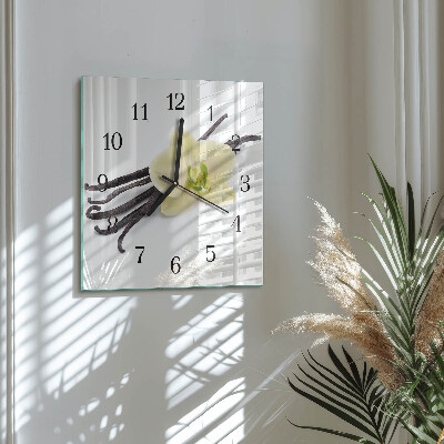 Wanduhr aus glas Vanille