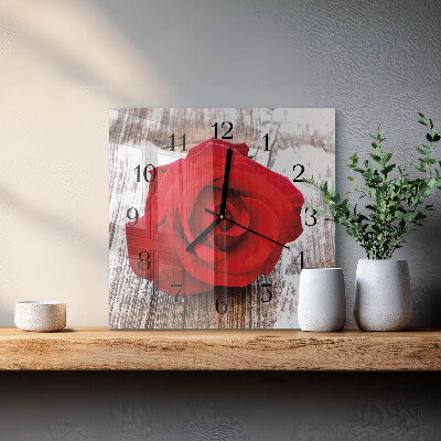 Wanduhr aus glas Rose
