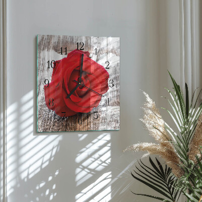 Wanduhr aus glas Rose