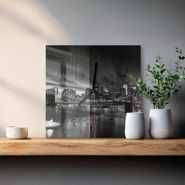 Wanduhr aus glas Stadt