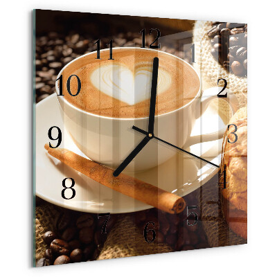 Wanduhr aus glas Kaffeeherz