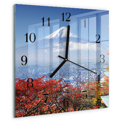 Wanduhr aus glas Berg