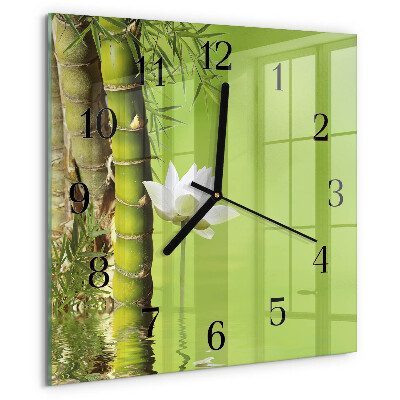 Wanduhr aus glas Bambus