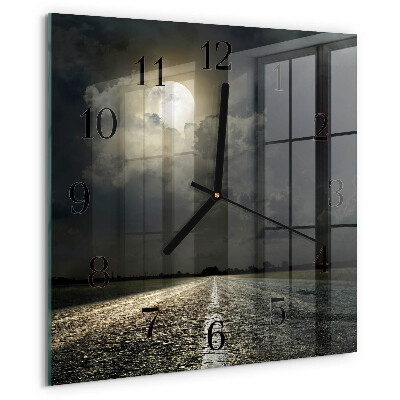 Wanduhr aus glas Mondbahn