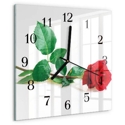 Wanduhr aus glas Rose