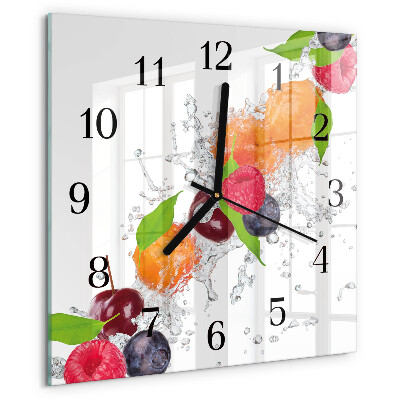 Wanduhr aus glas Obst