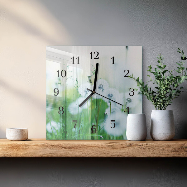 Wanduhr aus glas Wiese