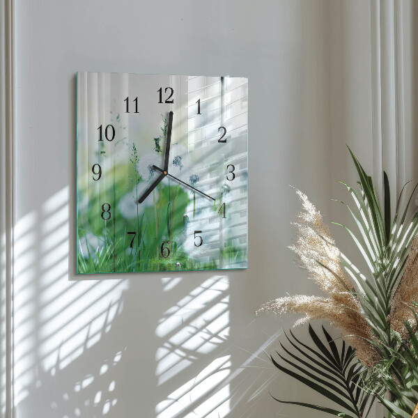 Wanduhr aus glas Wiese