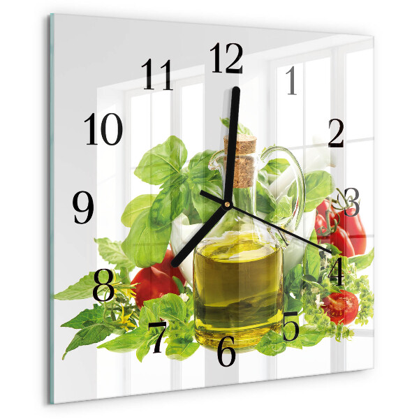 Wanduhr aus glas Basilikumöl