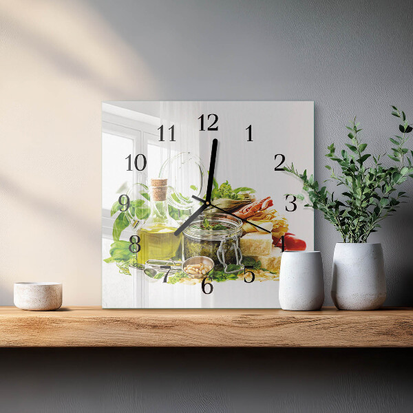 Wanduhr aus glas Nudeln mit Öl