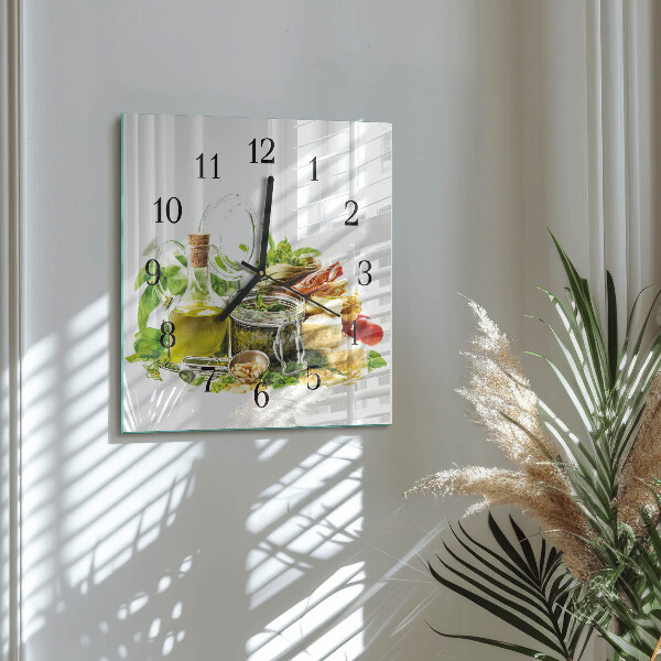 Wanduhr aus glas Nudeln mit Öl