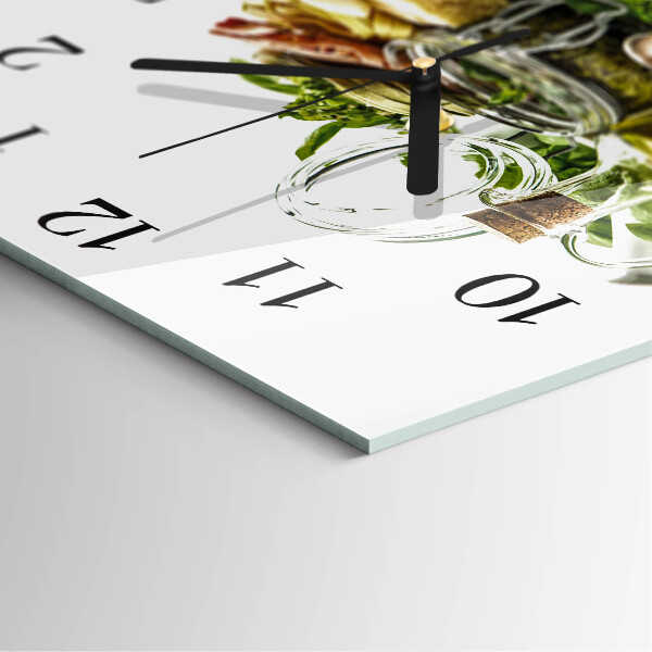 Wanduhr aus glas Nudeln mit Öl
