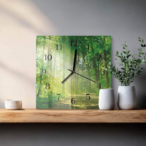 Wanduhr aus glas Waldnatur