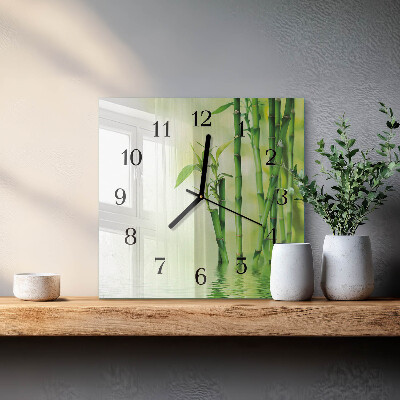 Wanduhr aus glas Bambus