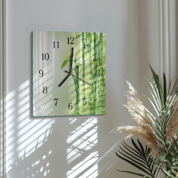 Wanduhr aus glas Bambus