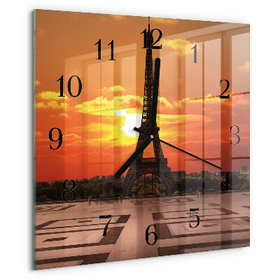 Wanduhr aus glas Eiffelturm